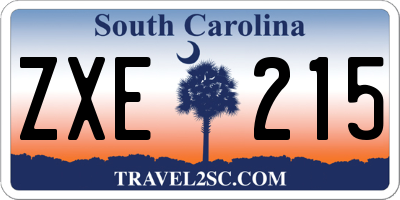 SC license plate ZXE215
