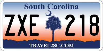 SC license plate ZXE218