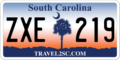 SC license plate ZXE219