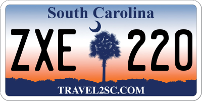 SC license plate ZXE220