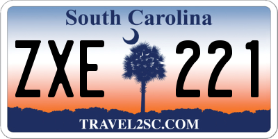 SC license plate ZXE221