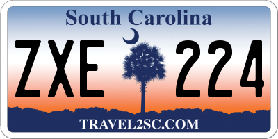 SC license plate ZXE224