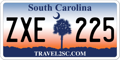 SC license plate ZXE225