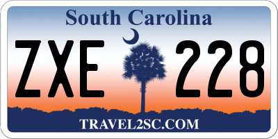 SC license plate ZXE228