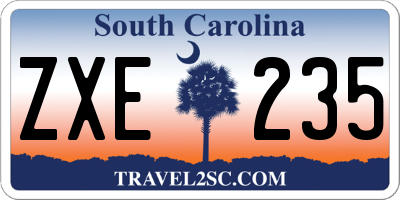 SC license plate ZXE235