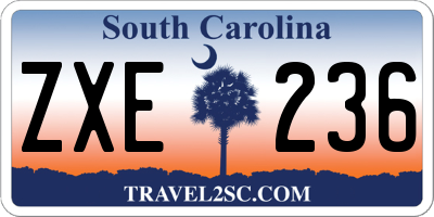 SC license plate ZXE236
