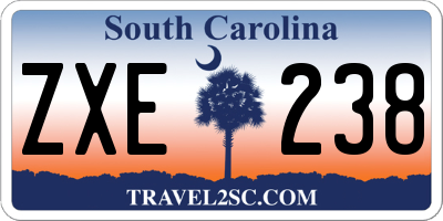 SC license plate ZXE238