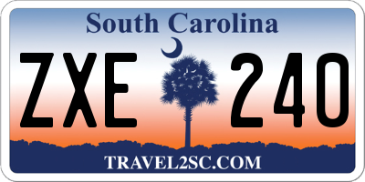 SC license plate ZXE240