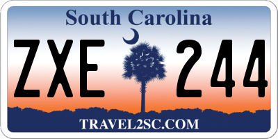 SC license plate ZXE244