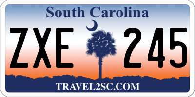SC license plate ZXE245