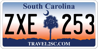 SC license plate ZXE253