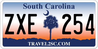 SC license plate ZXE254
