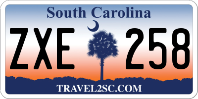 SC license plate ZXE258