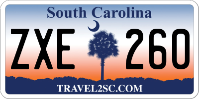SC license plate ZXE260