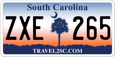 SC license plate ZXE265