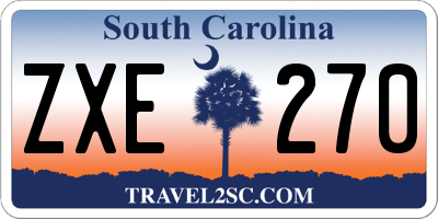 SC license plate ZXE270