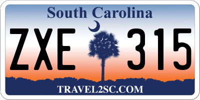 SC license plate ZXE315