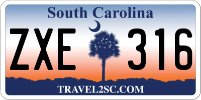 SC license plate ZXE316