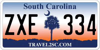 SC license plate ZXE334