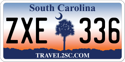 SC license plate ZXE336