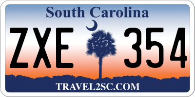 SC license plate ZXE354
