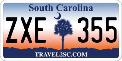 SC license plate ZXE355