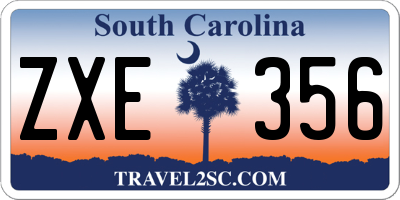SC license plate ZXE356
