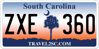 SC license plate ZXE360