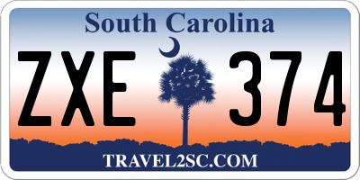 SC license plate ZXE374