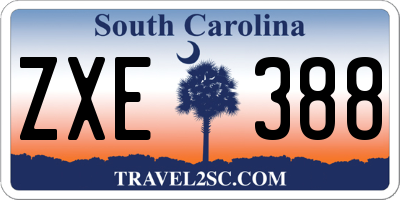 SC license plate ZXE388