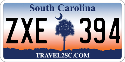 SC license plate ZXE394