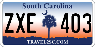 SC license plate ZXE403