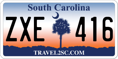 SC license plate ZXE416