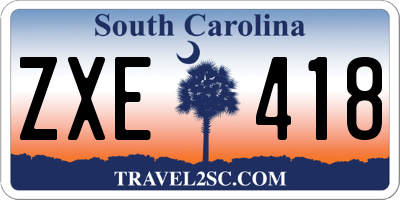 SC license plate ZXE418