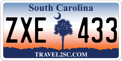 SC license plate ZXE433