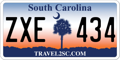 SC license plate ZXE434