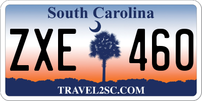 SC license plate ZXE460