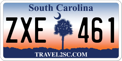 SC license plate ZXE461