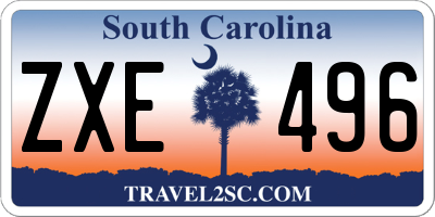 SC license plate ZXE496