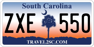 SC license plate ZXE550