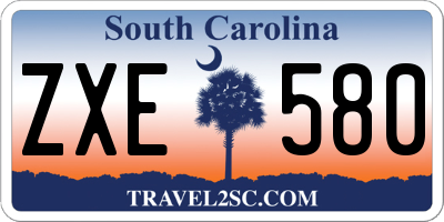 SC license plate ZXE580
