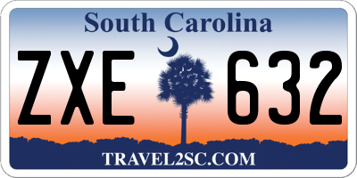 SC license plate ZXE632