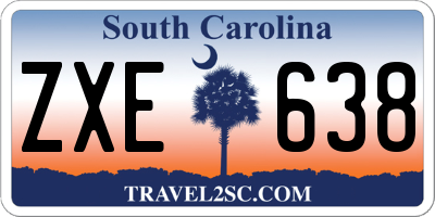 SC license plate ZXE638