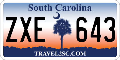 SC license plate ZXE643