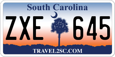 SC license plate ZXE645