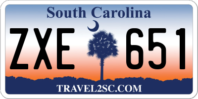 SC license plate ZXE651
