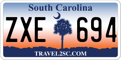 SC license plate ZXE694