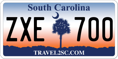 SC license plate ZXE700