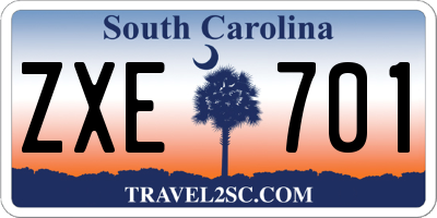 SC license plate ZXE701
