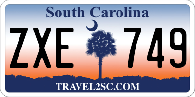 SC license plate ZXE749